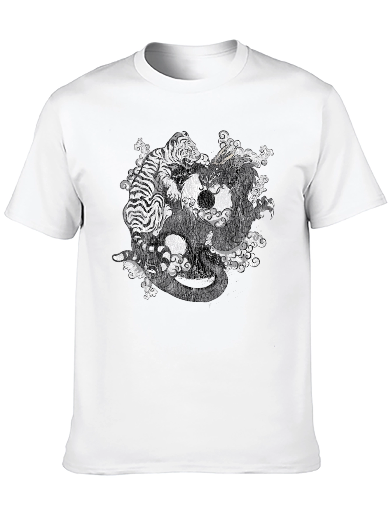 Camiseta Negra Dragón y Tigre Yin Yang