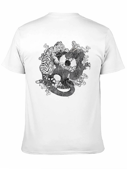 Camiseta Negra Dragón y Tigre Yin Yang