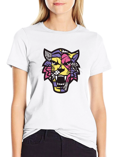 Camiseta Hombre Negra con Diseño de Tigre Abstracto