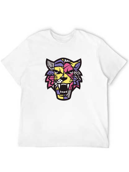 Camiseta Hombre Negra con Diseño de Tigre Abstracto