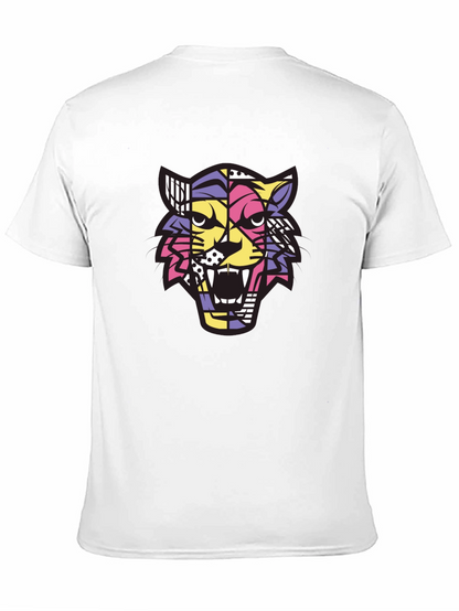 Camiseta Hombre Negra con Diseño de Tigre Abstracto