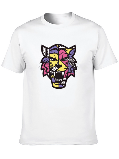 Camiseta Hombre Negra con Diseño de Tigre Abstracto