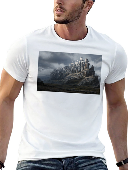 Camiseta Negra Fortaleza Fantasía