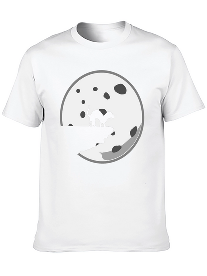 Camiseta Negra con Diseño de Perro y Luna