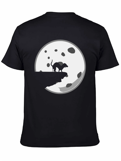 Camiseta Negra con Diseño de Perro y Luna