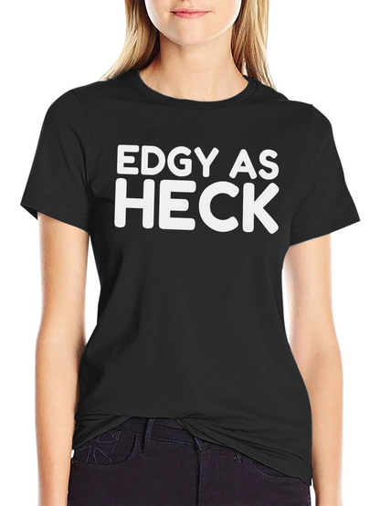Camiseta Negra con Texto Edgy as Heck