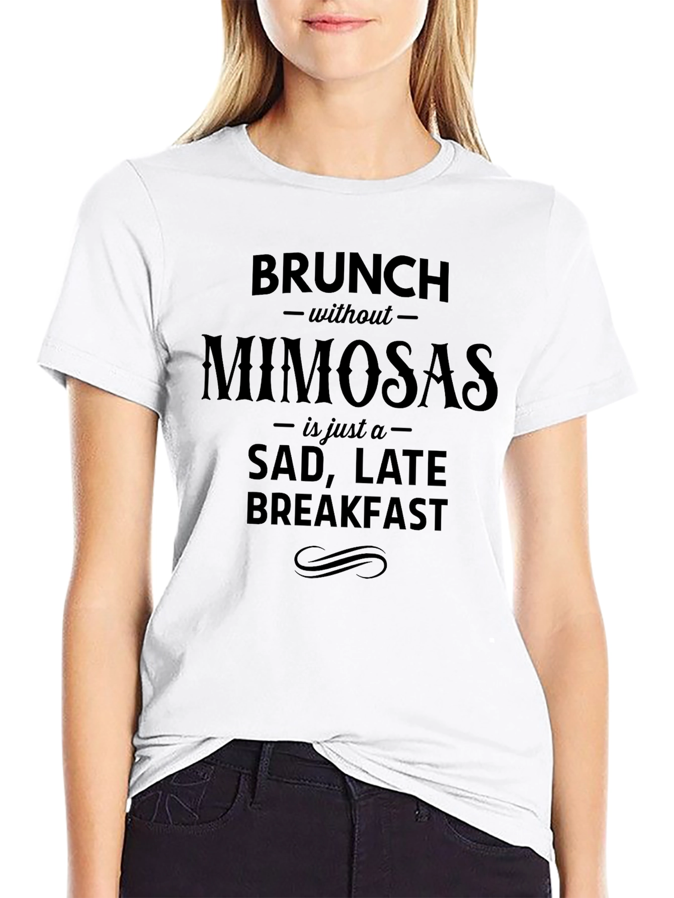 Camiseta Negra Brunch sin Mimosas - Humor