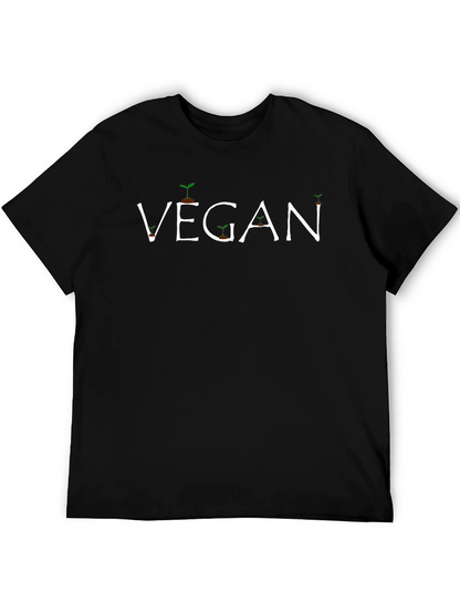 Camiseta Negra Vegan con Diseño de Plantas