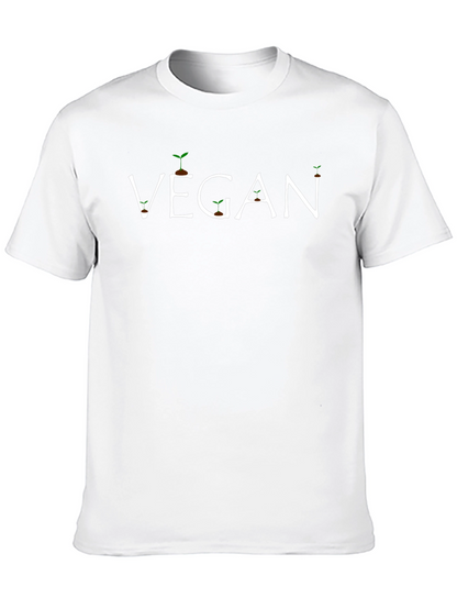 Camiseta Negra Vegan con Diseño de Plantas