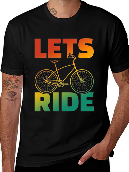 Camiseta Negra con Diseño de Bicicleta Lets Ride