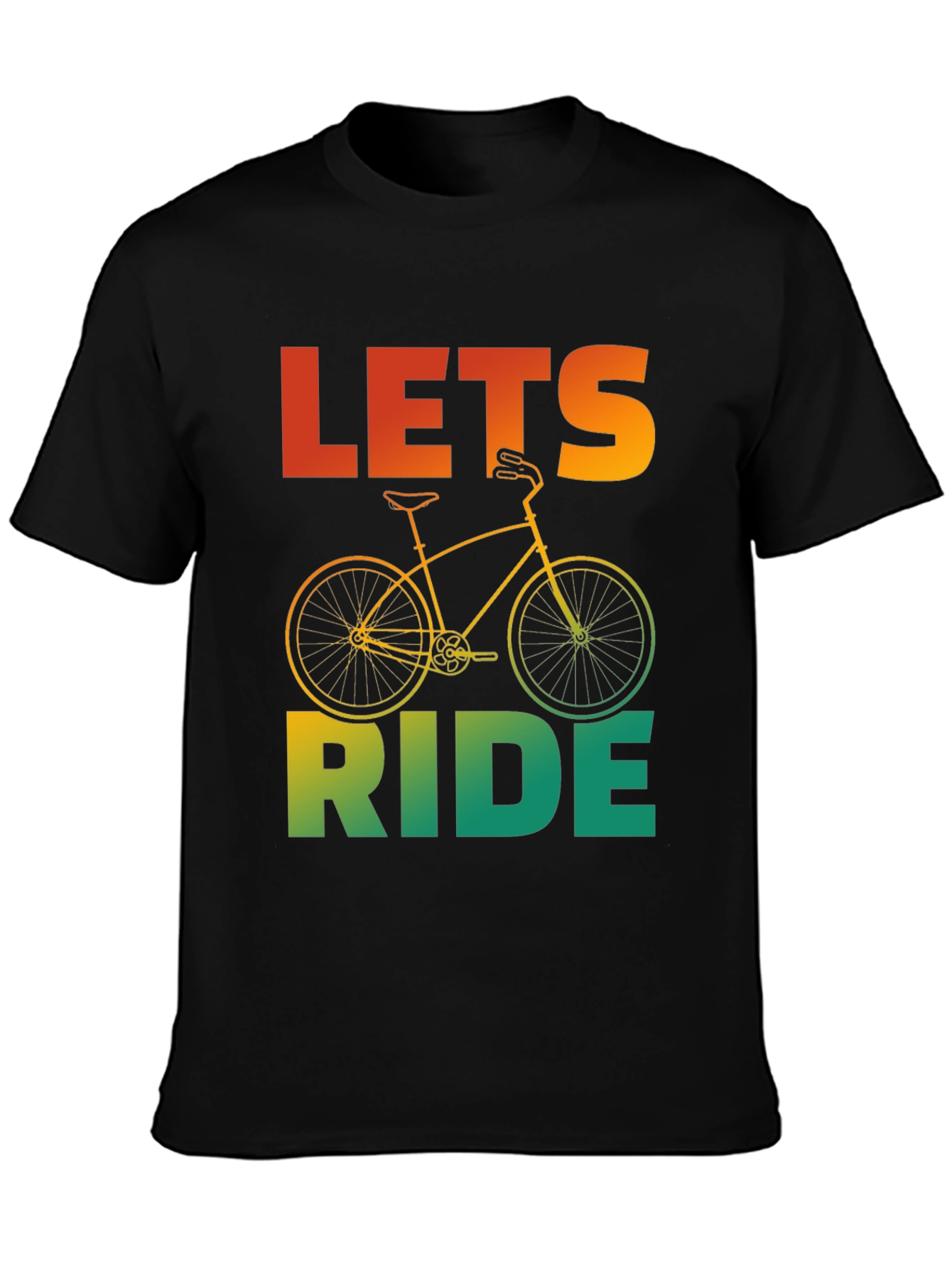 Camiseta Negra con Diseño de Bicicleta Lets Ride