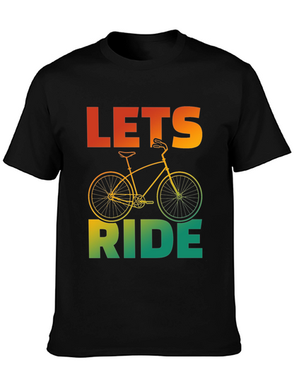 Camiseta Negra con Diseño de Bicicleta Lets Ride
