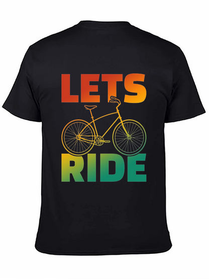 Camiseta Negra con Diseño de Bicicleta Lets Ride