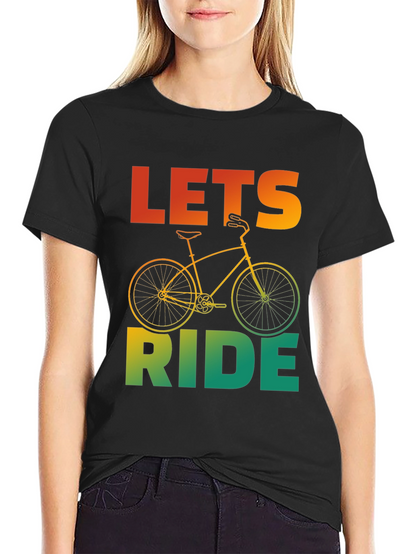 Camiseta Negra con Diseño de Bicicleta Lets Ride