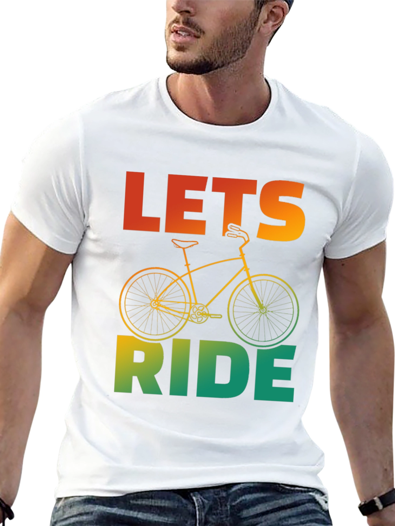 Camiseta Negra con Diseño de Bicicleta Lets Ride