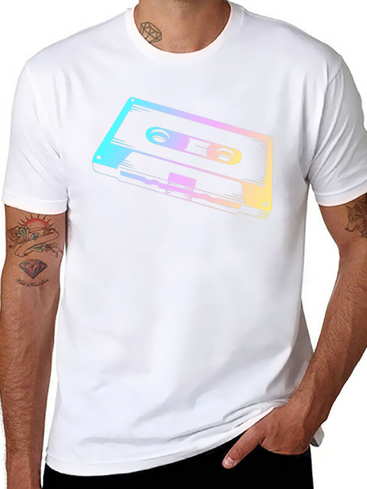 Camiseta Negra con Diseño Retro de Cassette