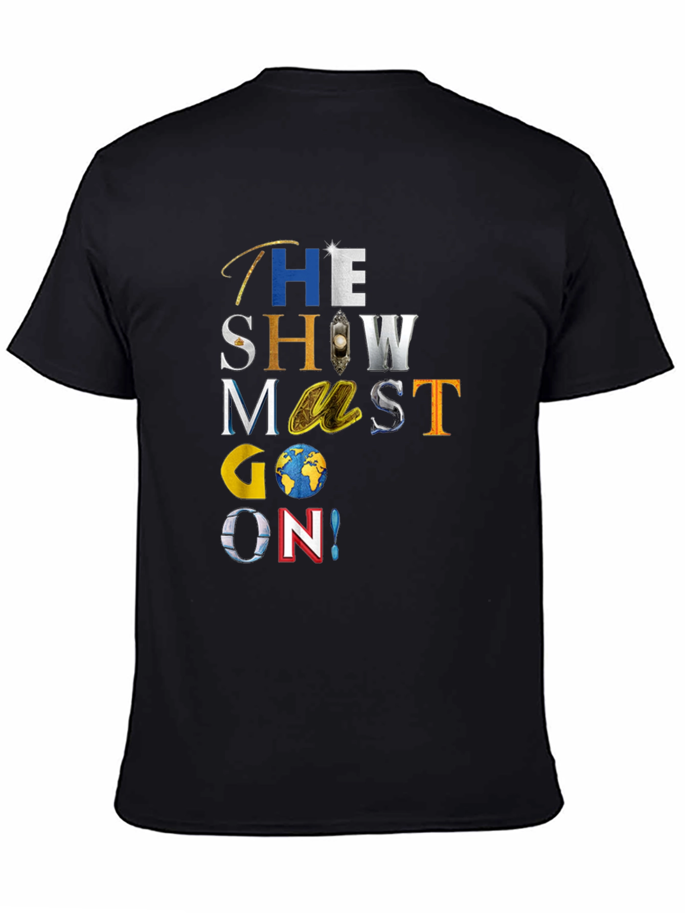 Camiseta Negra El Show Debe Continuar