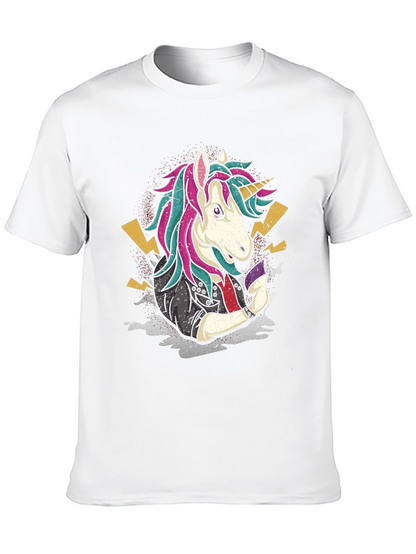 Camiseta Negra con Unicornio Rockero