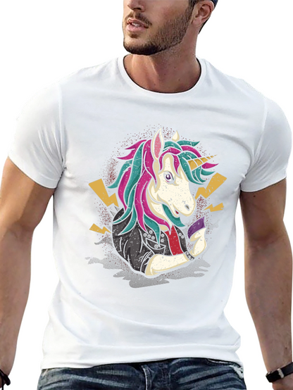 Camiseta Negra con Unicornio Rockero