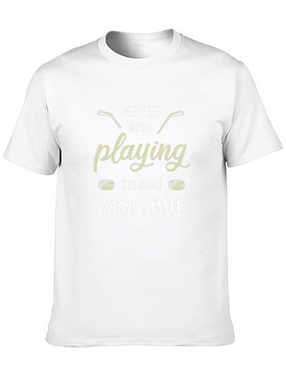 Camiseta Negra Deportiva Never Stop Playing You Love
