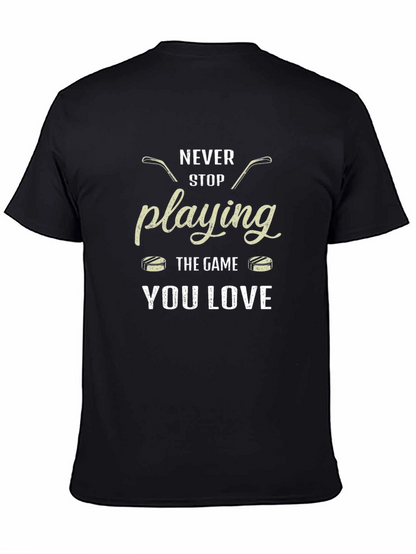 Camiseta Negra Deportiva Never Stop Playing You Love
