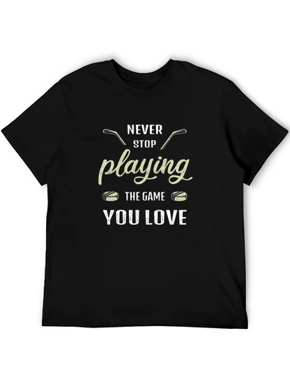 Camiseta Negra Deportiva Never Stop Playing You Love