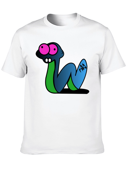 Camiseta Negra con Estampado de Serpiente Divertida