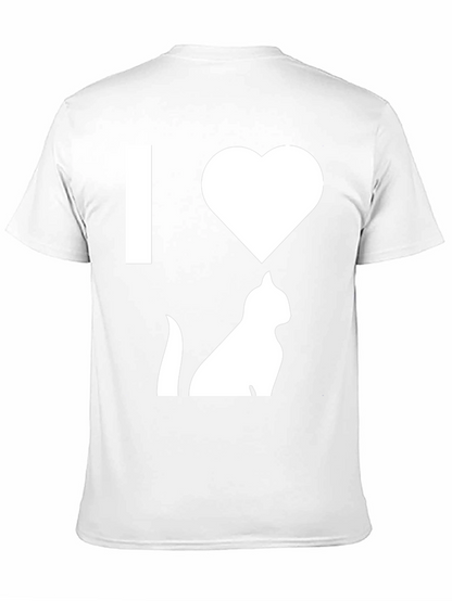 Camiseta Negra Amo los Gatos para Hombre