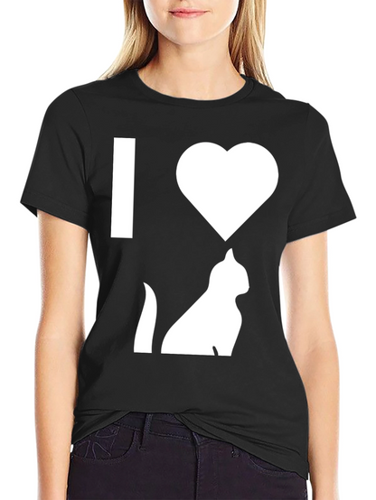 Camiseta Negra Amo los Gatos para Hombre