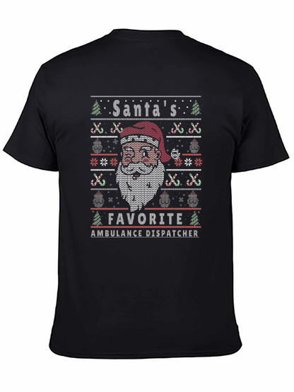 Camiseta Hombre Diseño Navideño Despachador Ambulancias