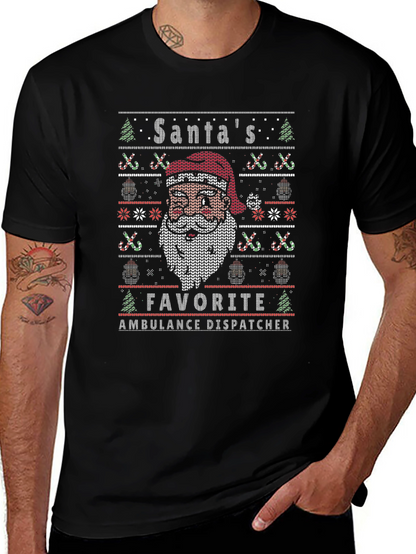 Camiseta Hombre Diseño Navideño Despachador Ambulancias