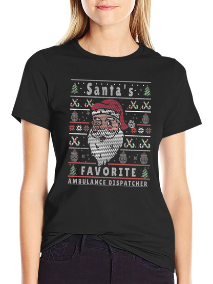 Camiseta Hombre Diseño Navideño Despachador Ambulancias