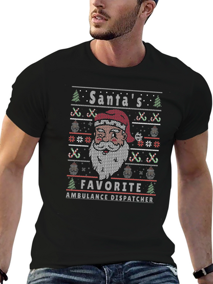 Camiseta Hombre Diseño Navideño Despachador Ambulancias