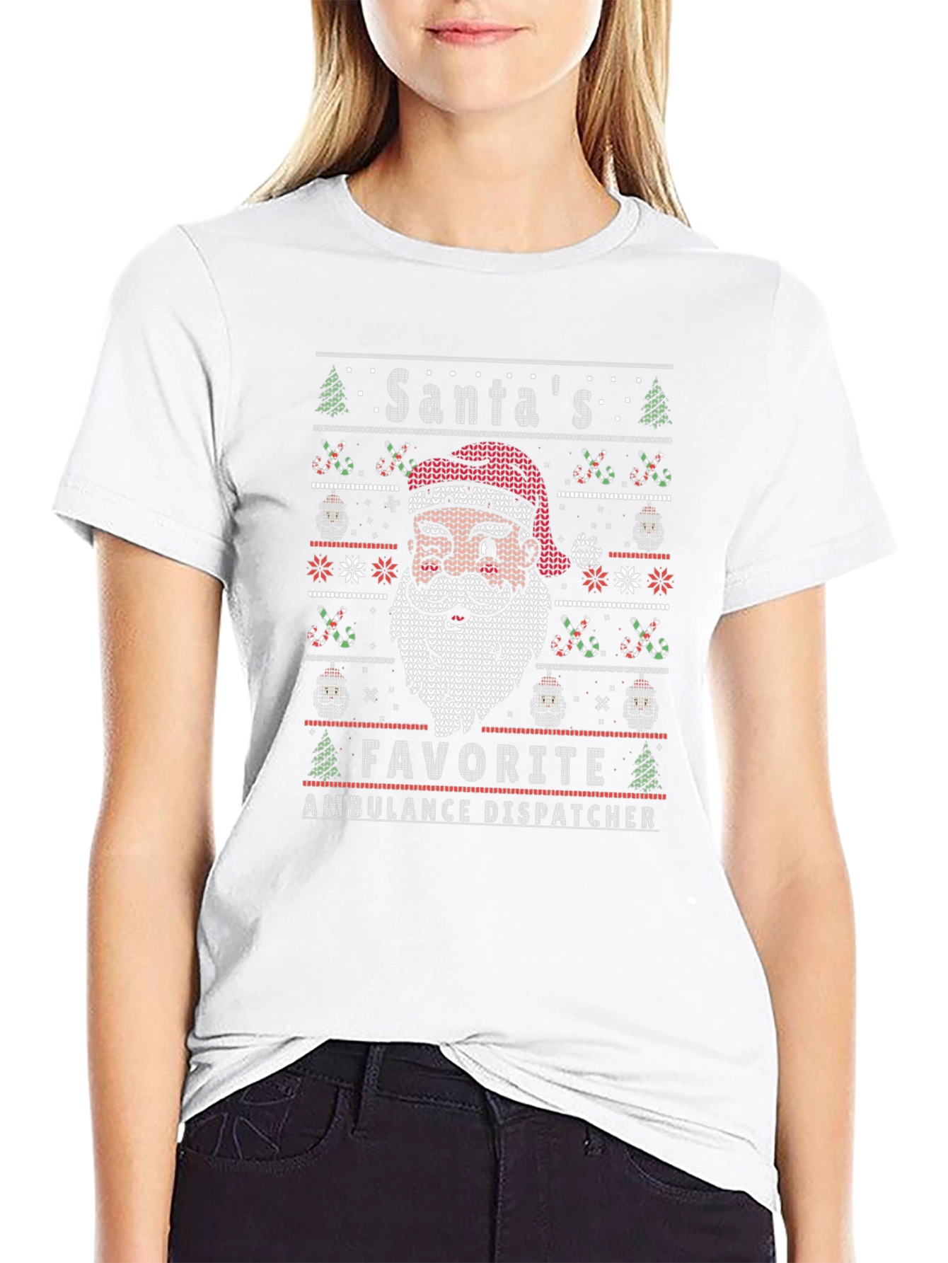 Camiseta Hombre Diseño Navideño Despachador Ambulancias