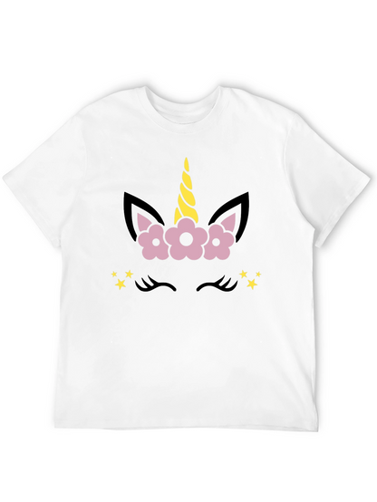 Camiseta Negra Unicornio Floral