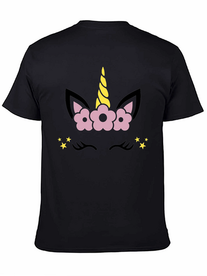 Camiseta Negra Unicornio Floral