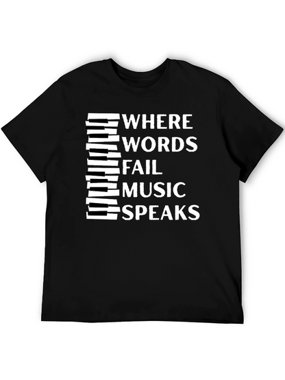 Camiseta Negra con Diseño Musical Inspirador