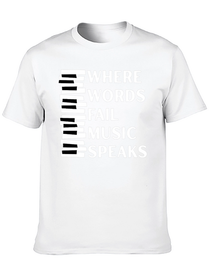Camiseta Negra con Diseño Musical Inspirador