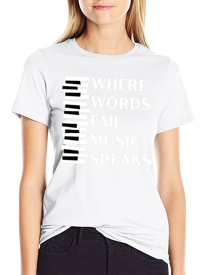Camiseta Negra con Diseño Musical Inspirador