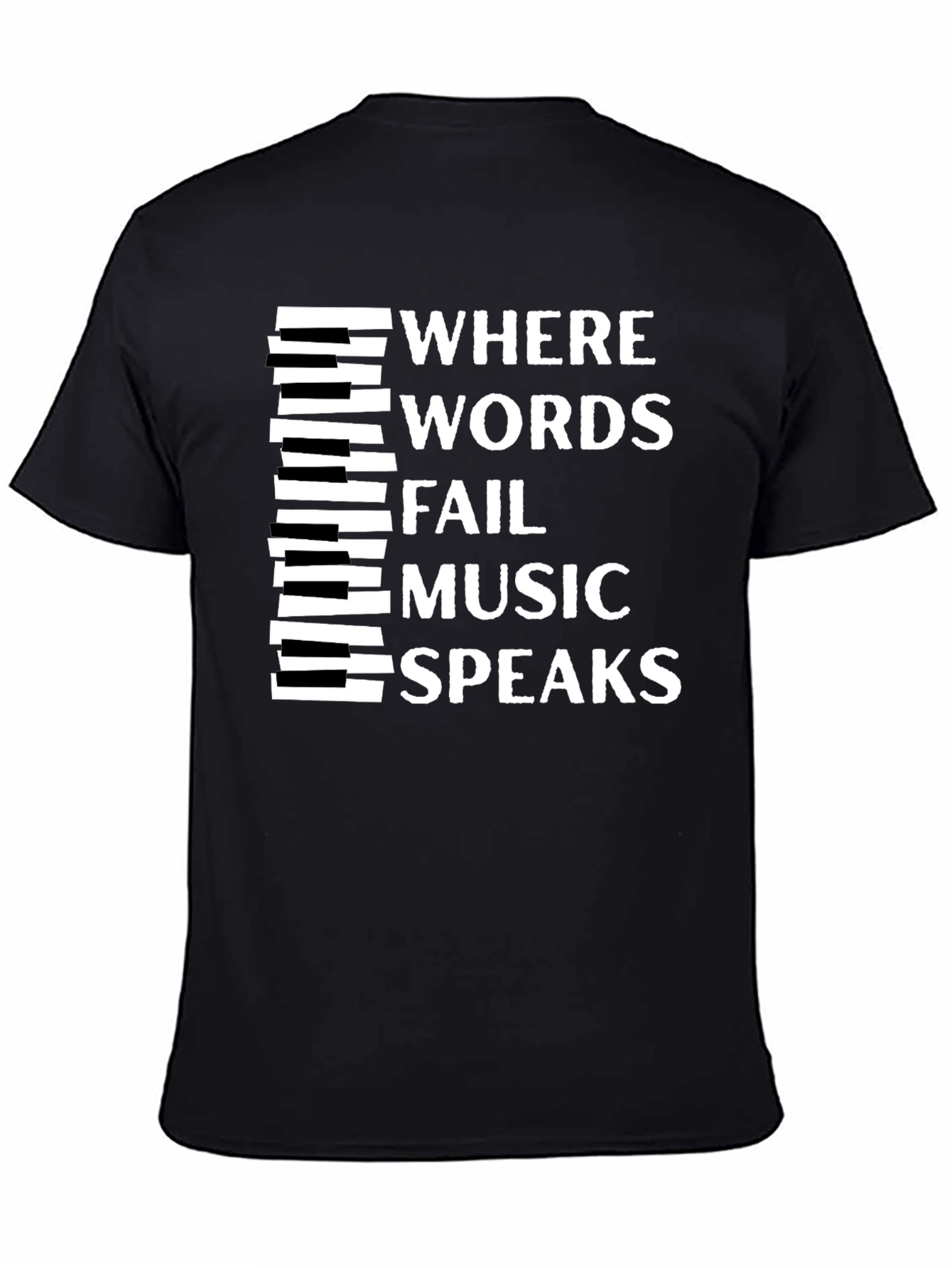 Camiseta Negra con Diseño Musical Inspirador