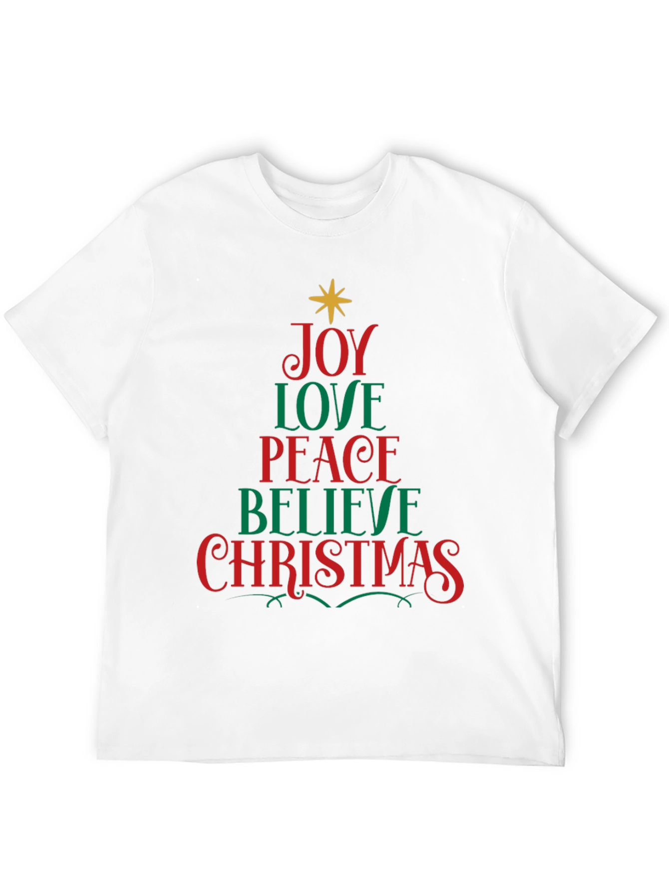 Camiseta Navideña Hombre - Joy Love Peace