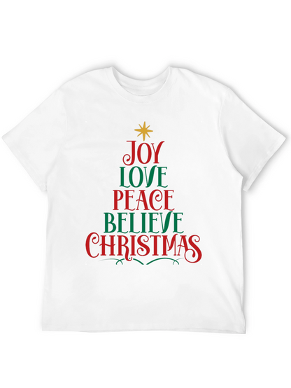 Camiseta Navideña Hombre - Joy Love Peace