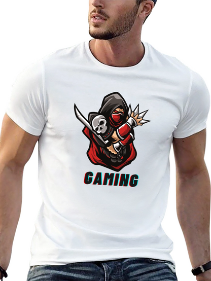Camiseta Negra Estampada Gaming Ninja