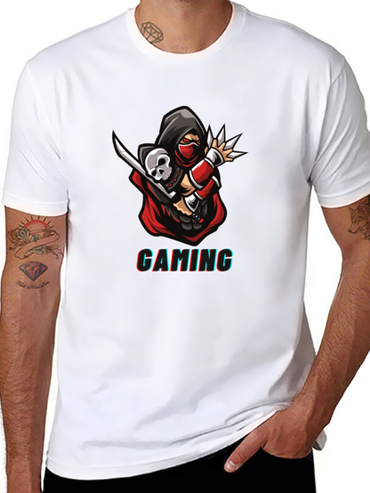 Camiseta Negra Estampada Gaming Ninja