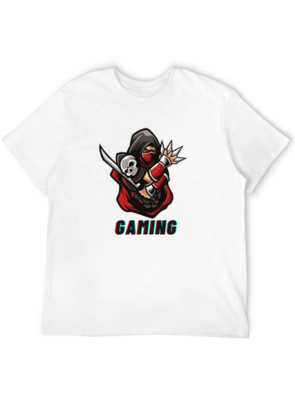 Camiseta Negra Estampada Gaming Ninja