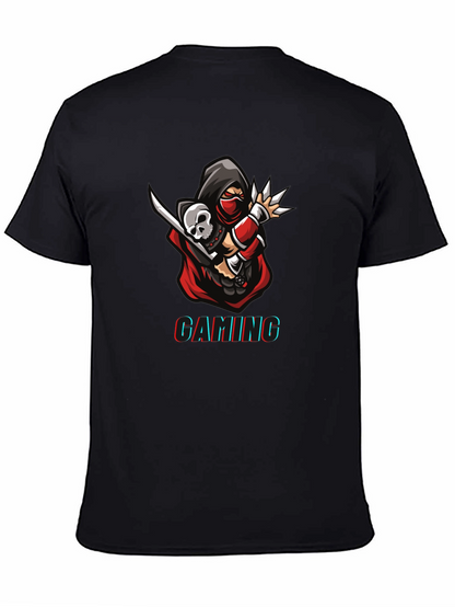 Camiseta Negra Estampada Gaming Ninja