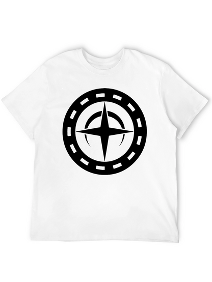 Camiseta Negra con Diseño Circular Estrellado