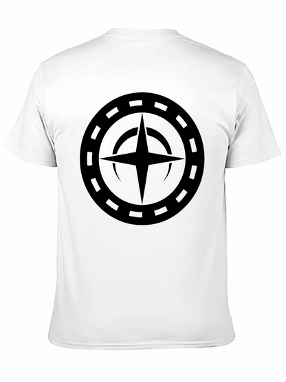 Camiseta Negra con Diseño Circular Estrellado