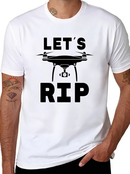 Camiseta Negra Lets RIP para Amantes de Drones