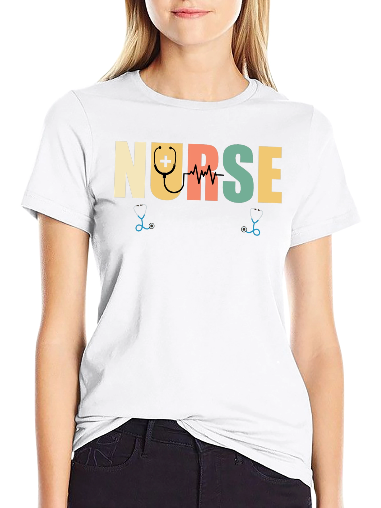 Camiseta Negra Nurse para Enfermeras